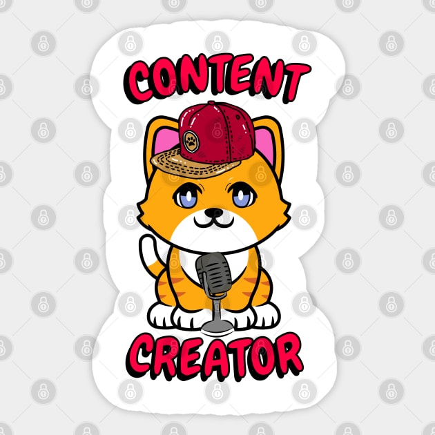 Cute orange cat is a content creator Sticker by Pet Station